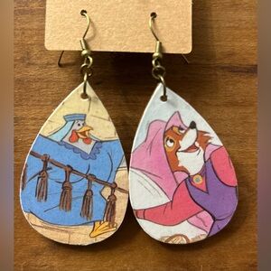 Upcycled Robin Hood Drop Earrings